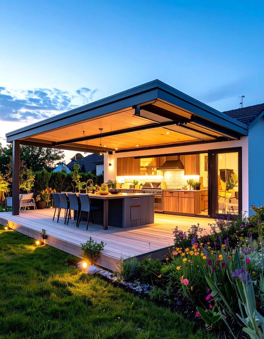 Sliding Panel Outdoor Kitchen Roof - 20 Outdoor Kitchen Roof Ideas