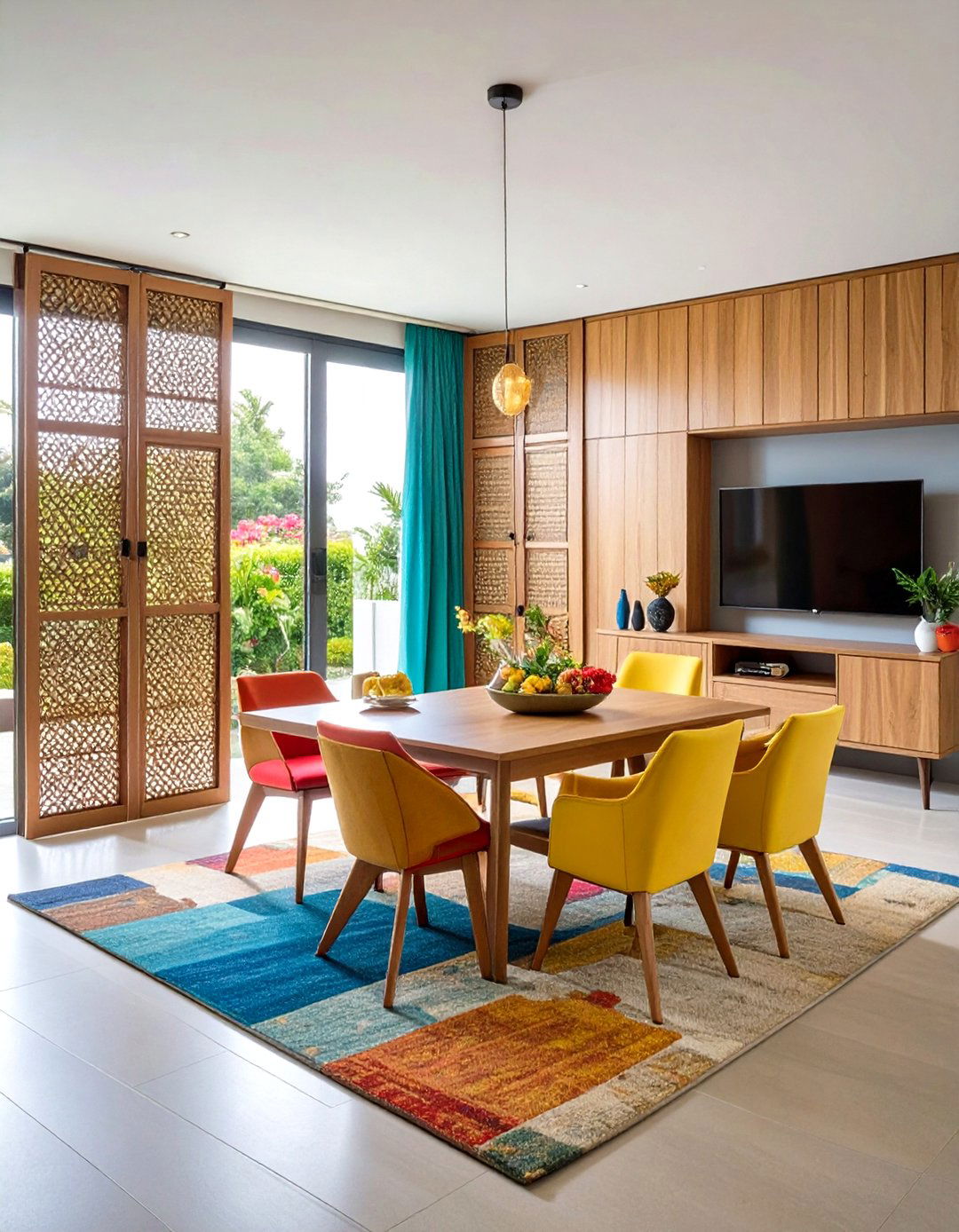 Sliding Panel Room Divider - 20 Small Living Room Ideas With Tv and Dining Table