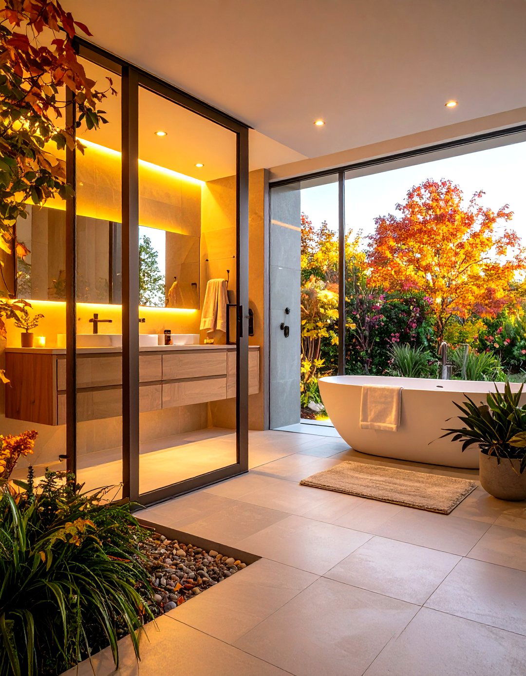 Sliding Pocket Door Frees Half Bathroom Clearance - 20 Half Bathroom Ideas