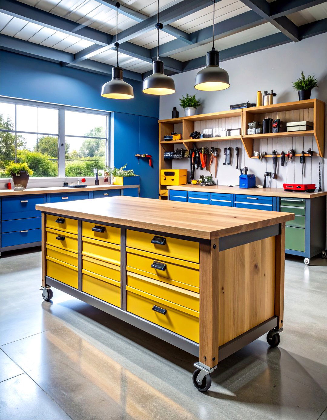 Sliding Tool Chest Workbench Marries Storage and Surface - 20 Garage Workbench Ideas