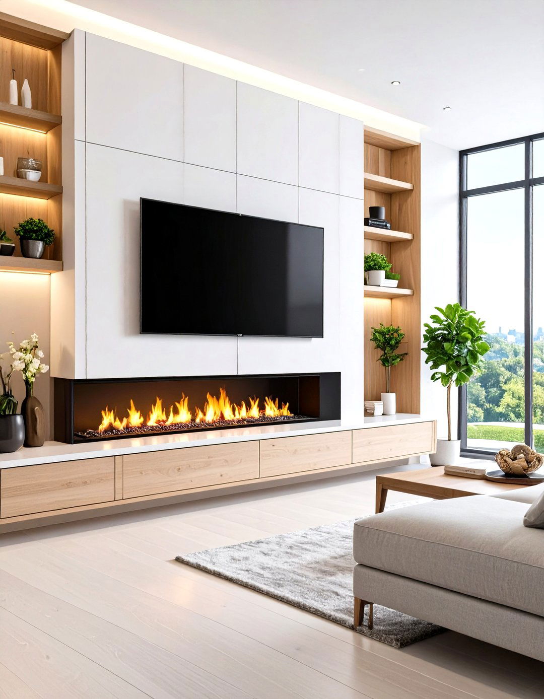Slim Depth Electric Fireplace for Condo Living - 20 Electric Fireplace Ideas With Tv Above