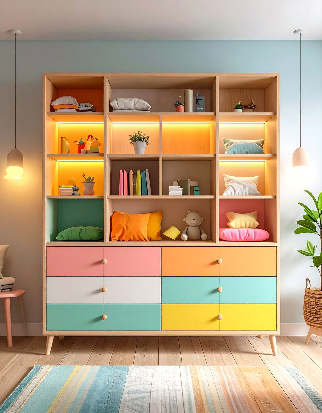 Slim Dressers as Dividers - 20 Shared Bedroom Ideas for Small Rooms