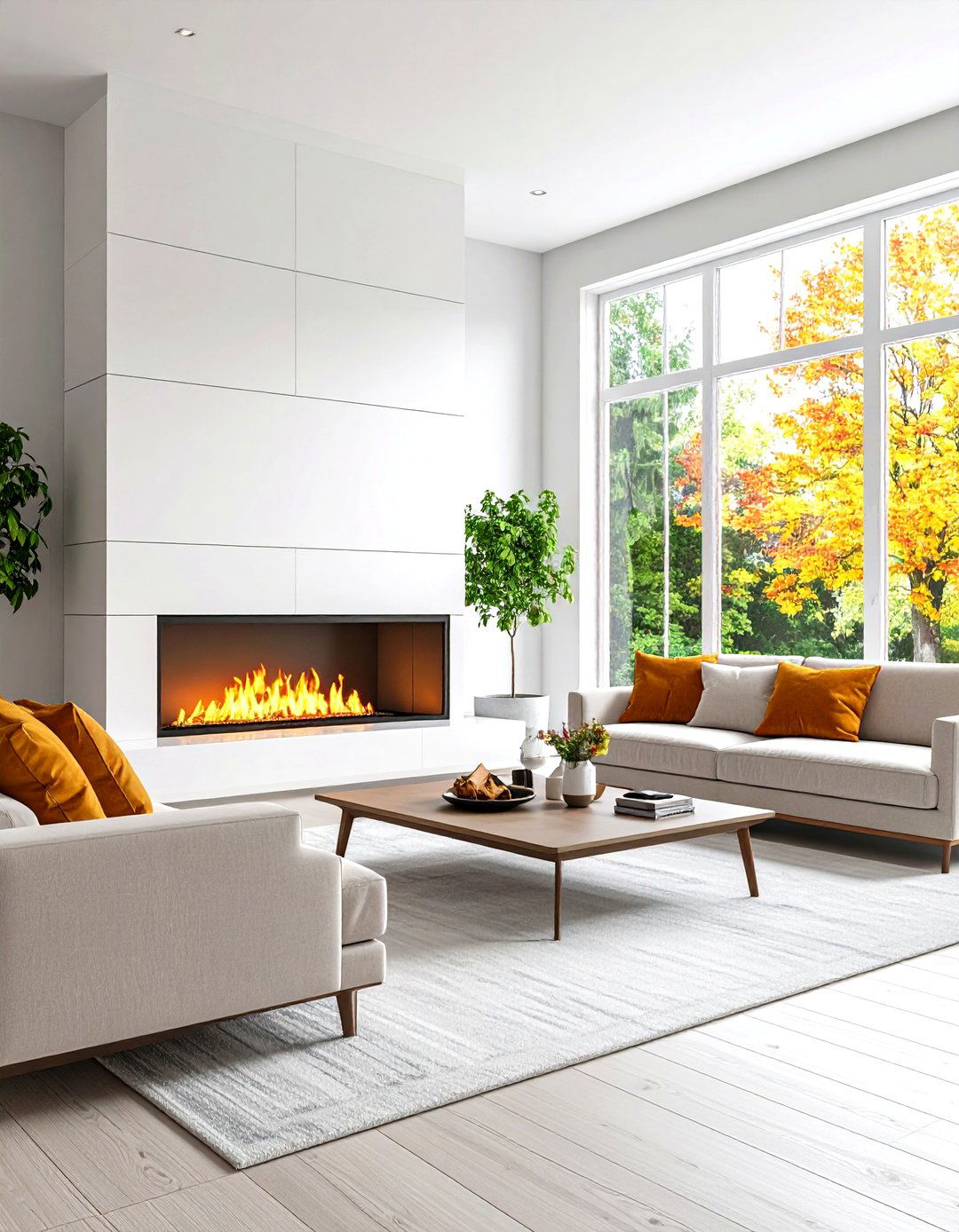 Slim Linear See Through Fireplace Wall - 20 Double-sided Fireplace Ideas