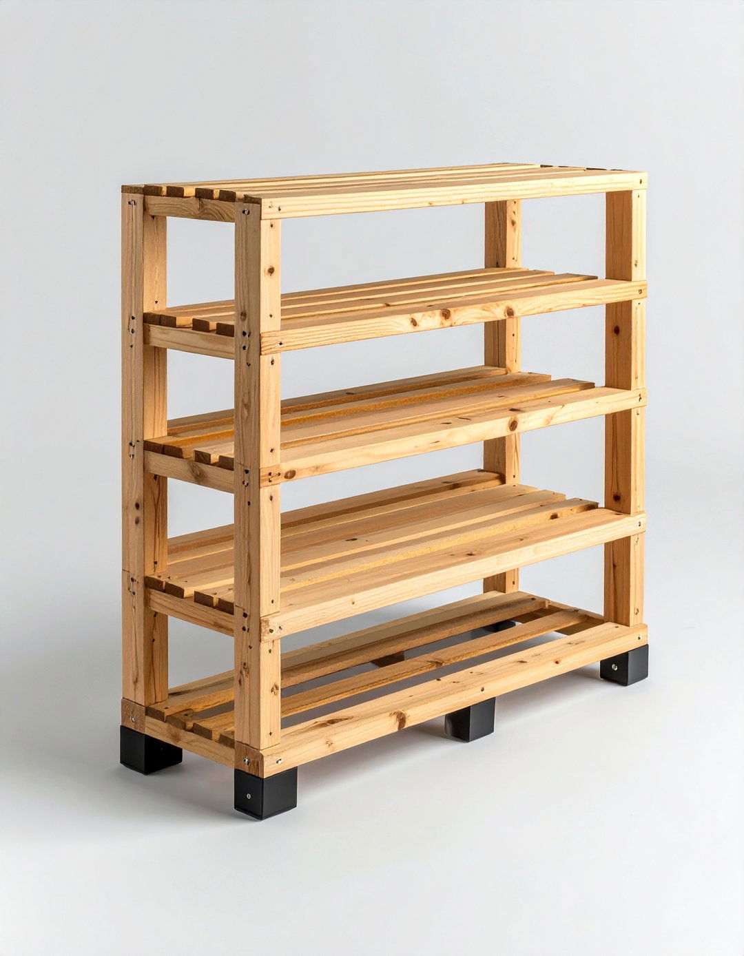 Slim Pallet Rack Fits Behind the Door - 20 Garage Shoe Storage Ideas