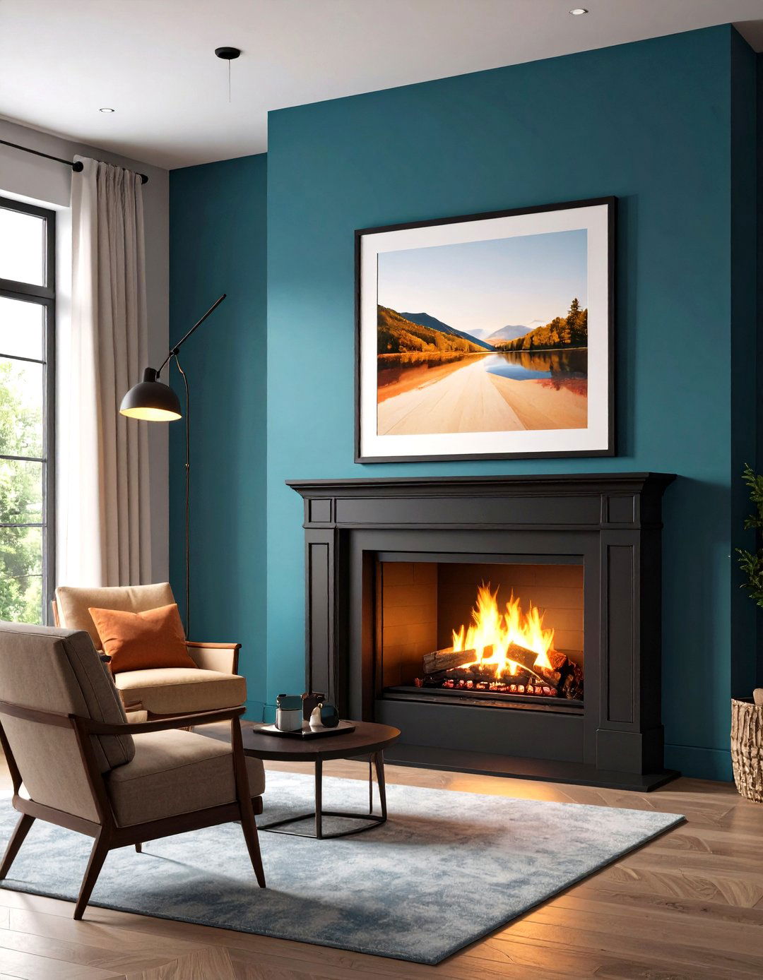 Slim Picture Light Adds Gallery Polish - 20 Fireplace Mantel Lighting Ideas