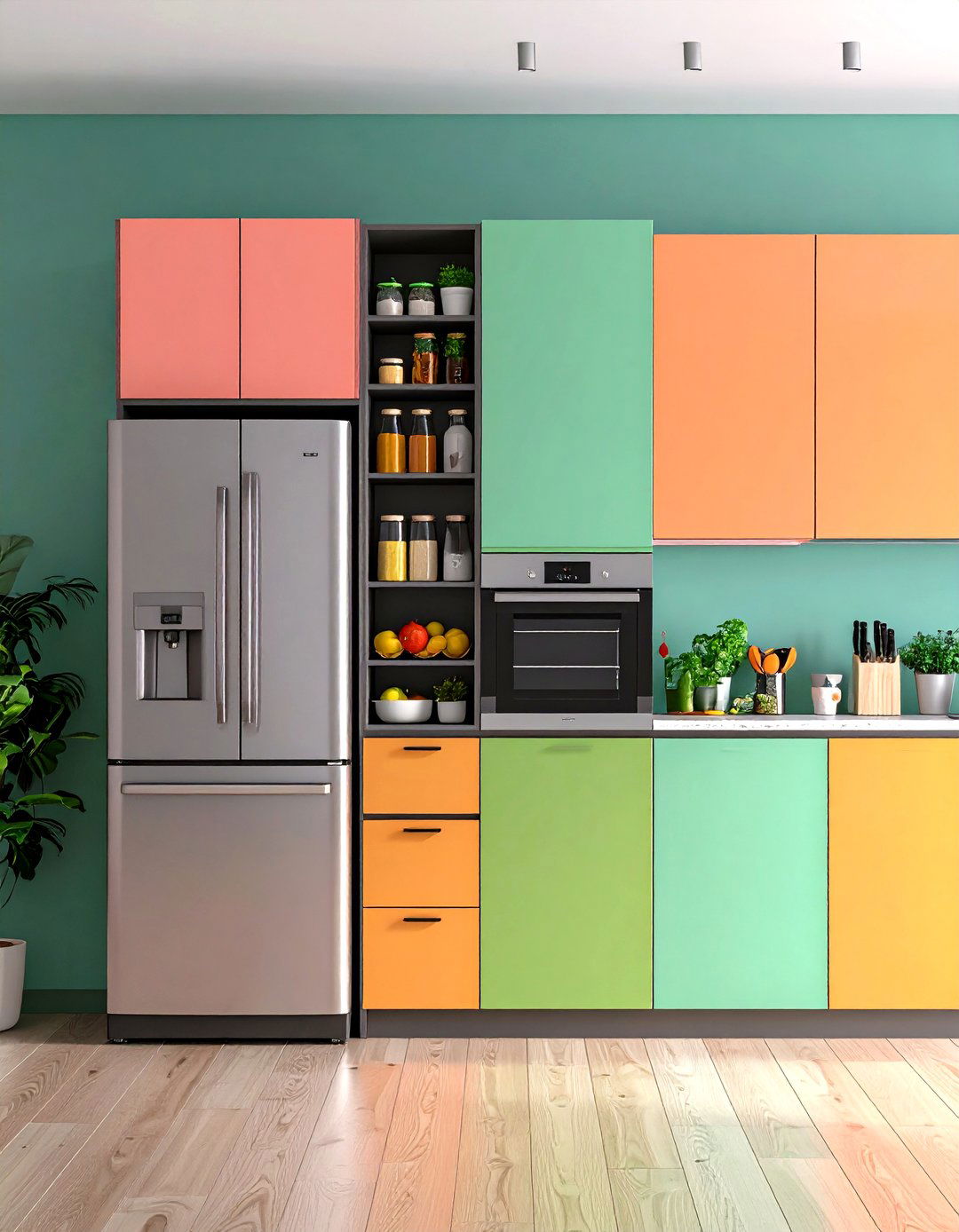 Slim Wall Towers for Overflow and Appliance Garages - 20 Floor to Ceiling Kitchen Cabinets