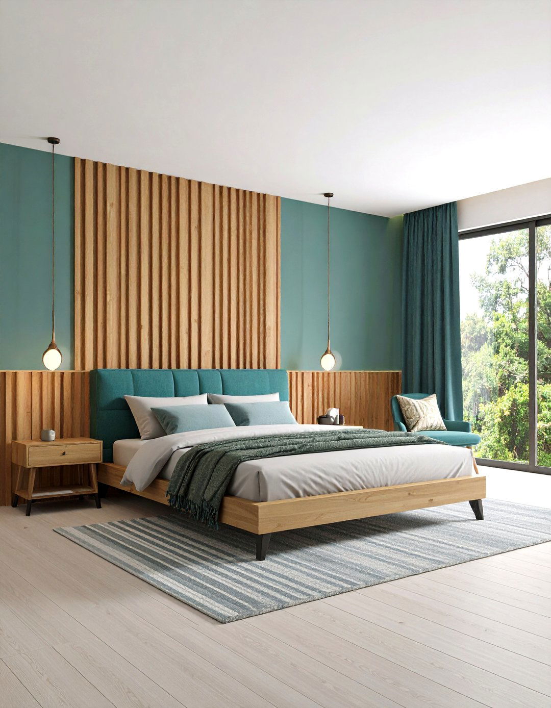 Slim Wood Slat Geometric Grid Accent Wall - 20 Geometric Accent Wall Ideas
