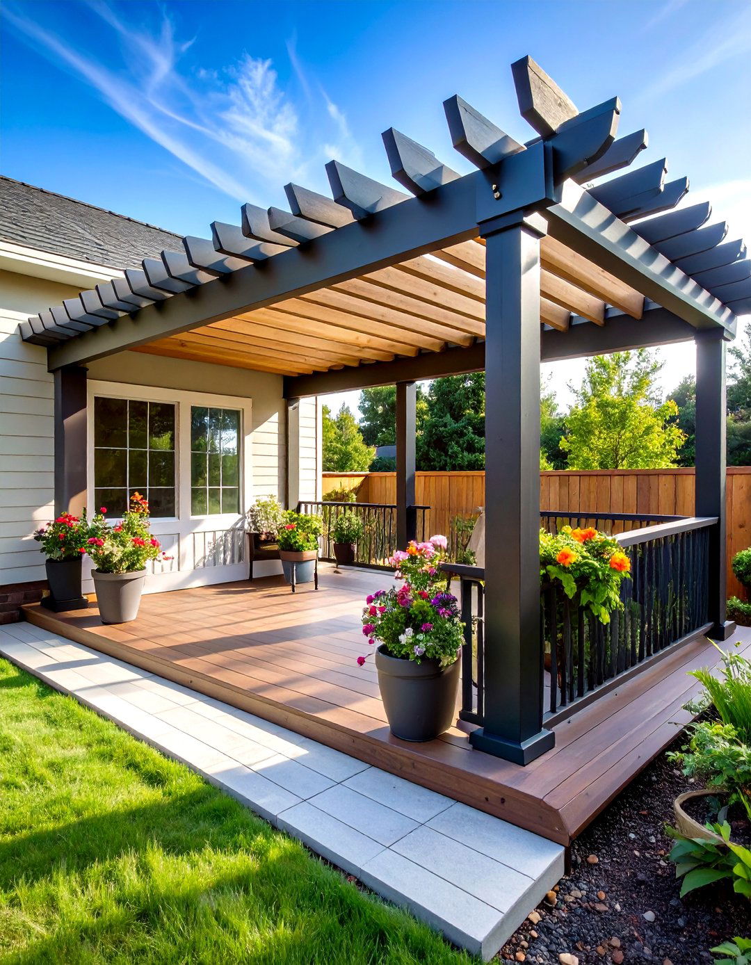 Slimline Pergola for Petite Porches - 20 Front Porch Pergola Ideas