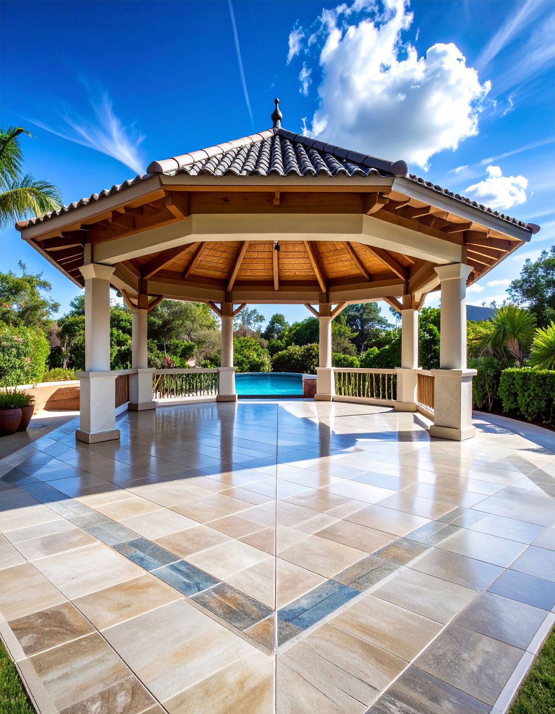 Slip Resistant Porcelain Tile Gazebo Floor - 20 Gazebo Floor Ideas