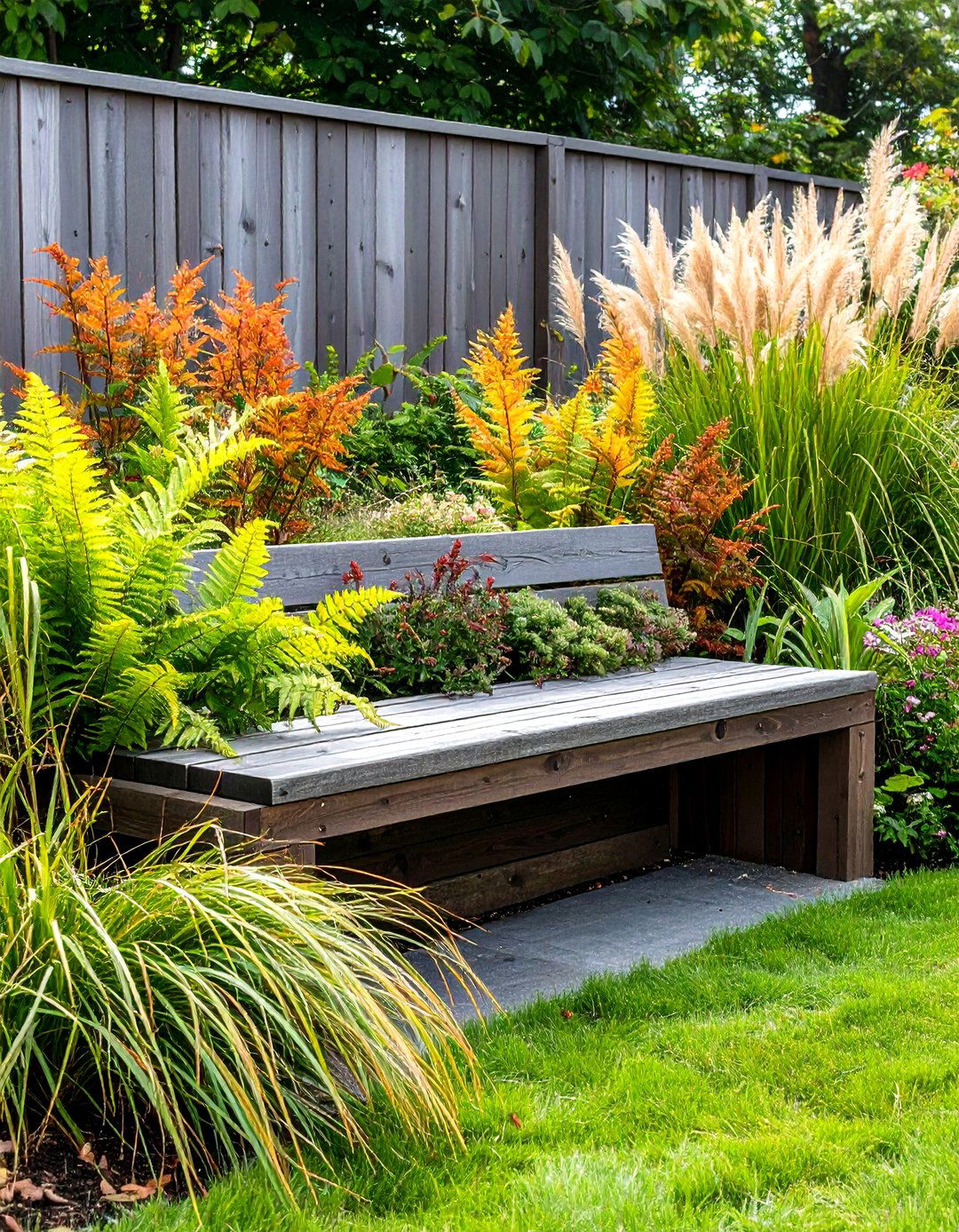 Slope Stabilizing Flower Bed with Inland Sea Oats - 20 Front Yard Texas Flower Bed Ideas