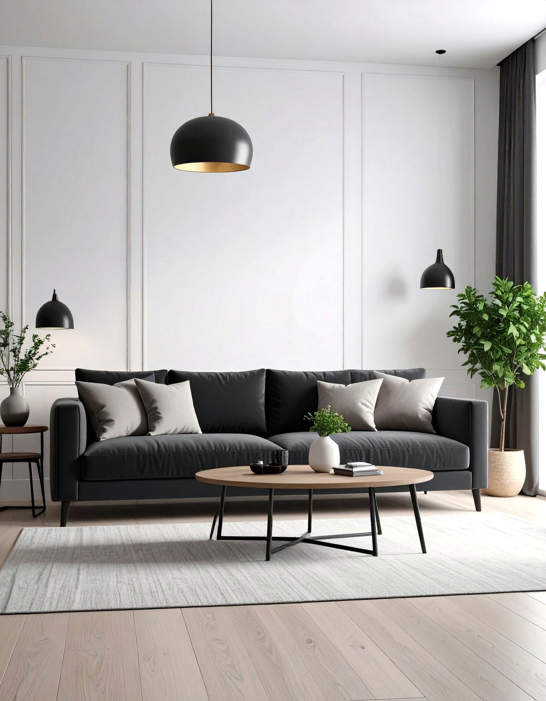 Small Apartment Light Neutral Palette With One Dark Accent - 20 small apartment decorating ideas