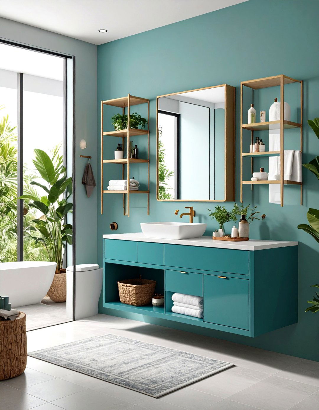 Small Bathroom Mirror Backed Shelving Reflection - 20 Small Bathroom Shelving Ideas