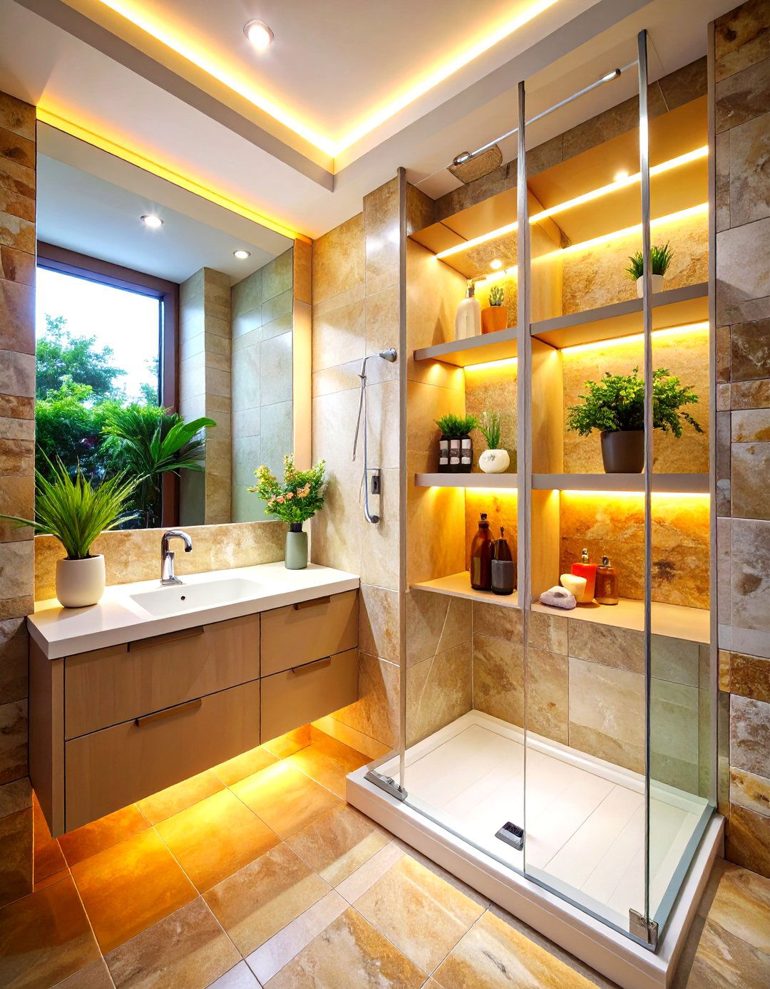 Small Bathroom Shower Niche Shelving Integration - 20 Small Bathroom Shelving Ideas
