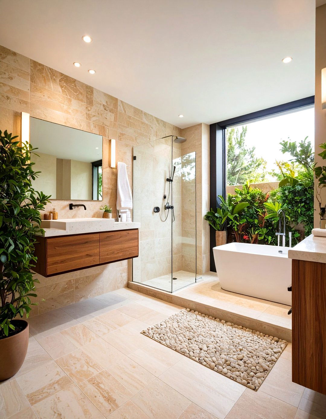 Small Bathroom Travertine Solutions - 20 Travertine Tile Bathroom Ideas