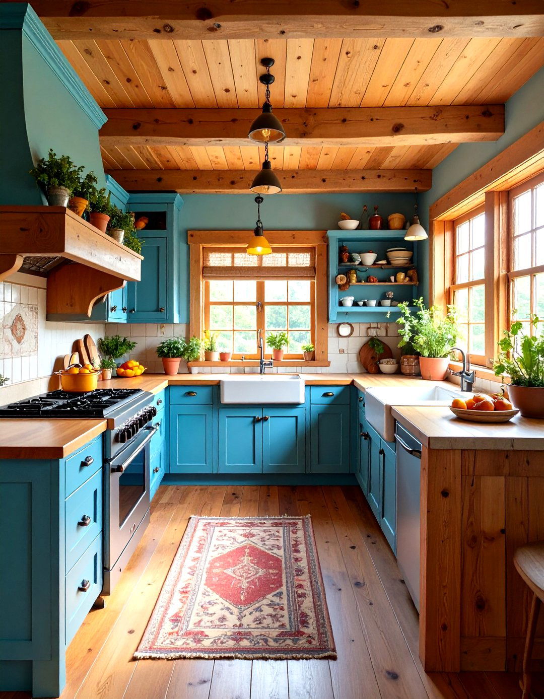 Small Cabin Rustic Kitchen with Space Efficient Design Solutions - 20 Rustic Kitchen Ideas