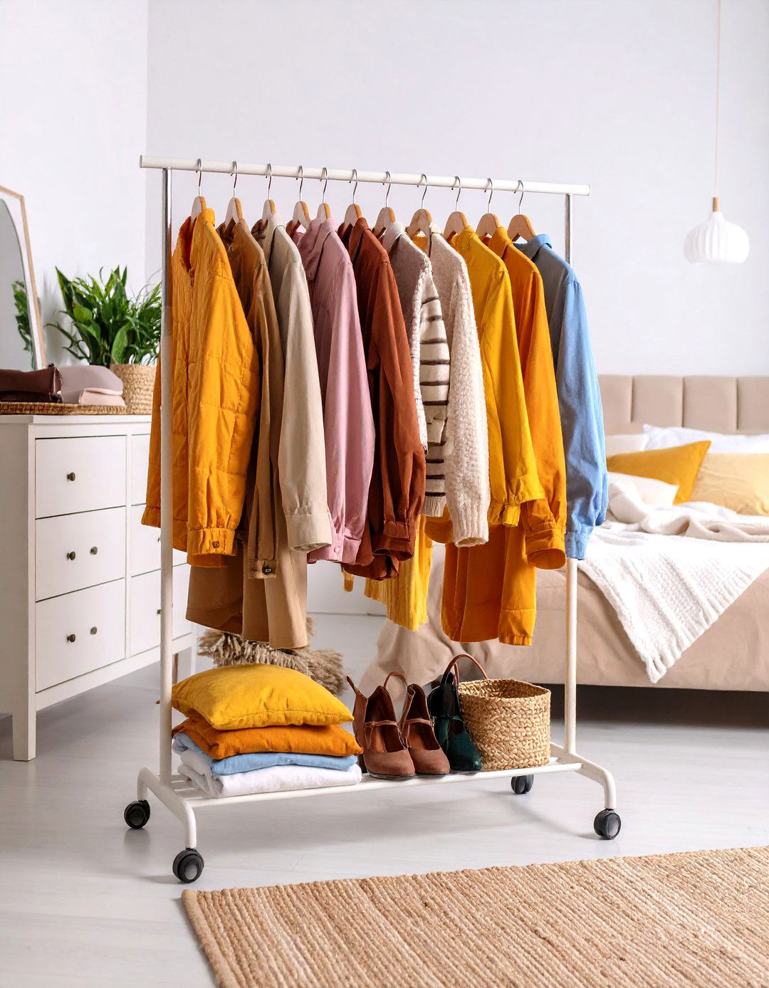 Small Guest Room Foldable Clothes Rail - 20 small guest room ideas