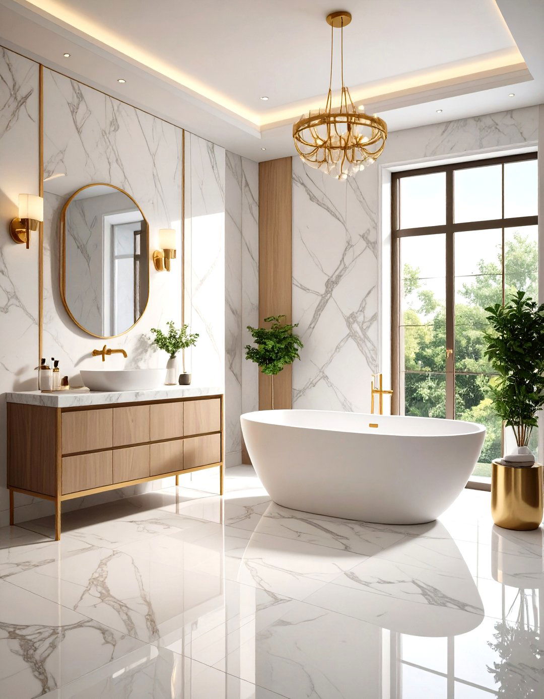 Small Master Bathroom Marble Luxury Design - 20 Small Master Bathroom Ideas