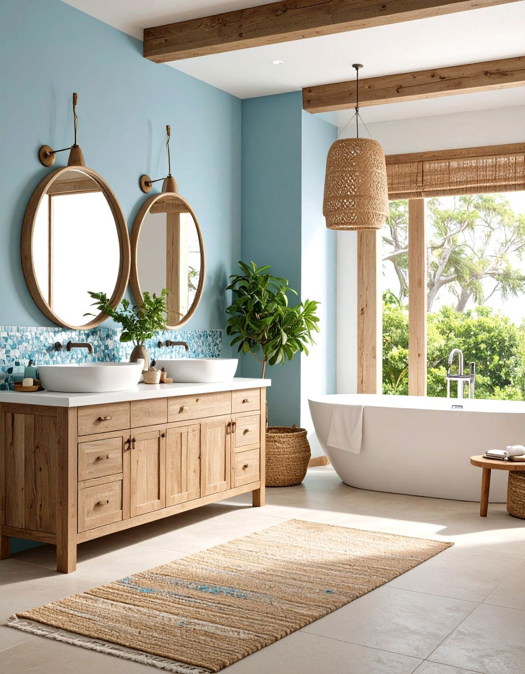 Small Master Bathroom Modern Coastal Theme Design - 20 Small Master Bathroom Ideas