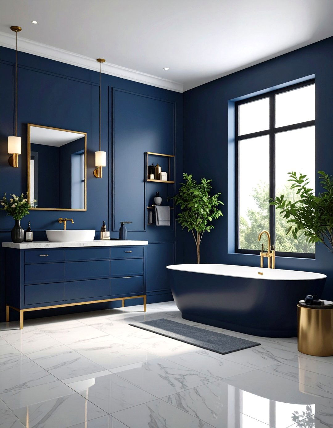 Small Master Bathroom Monochromatic Color Saturation Design - 20 Small Master Bathroom Ideas