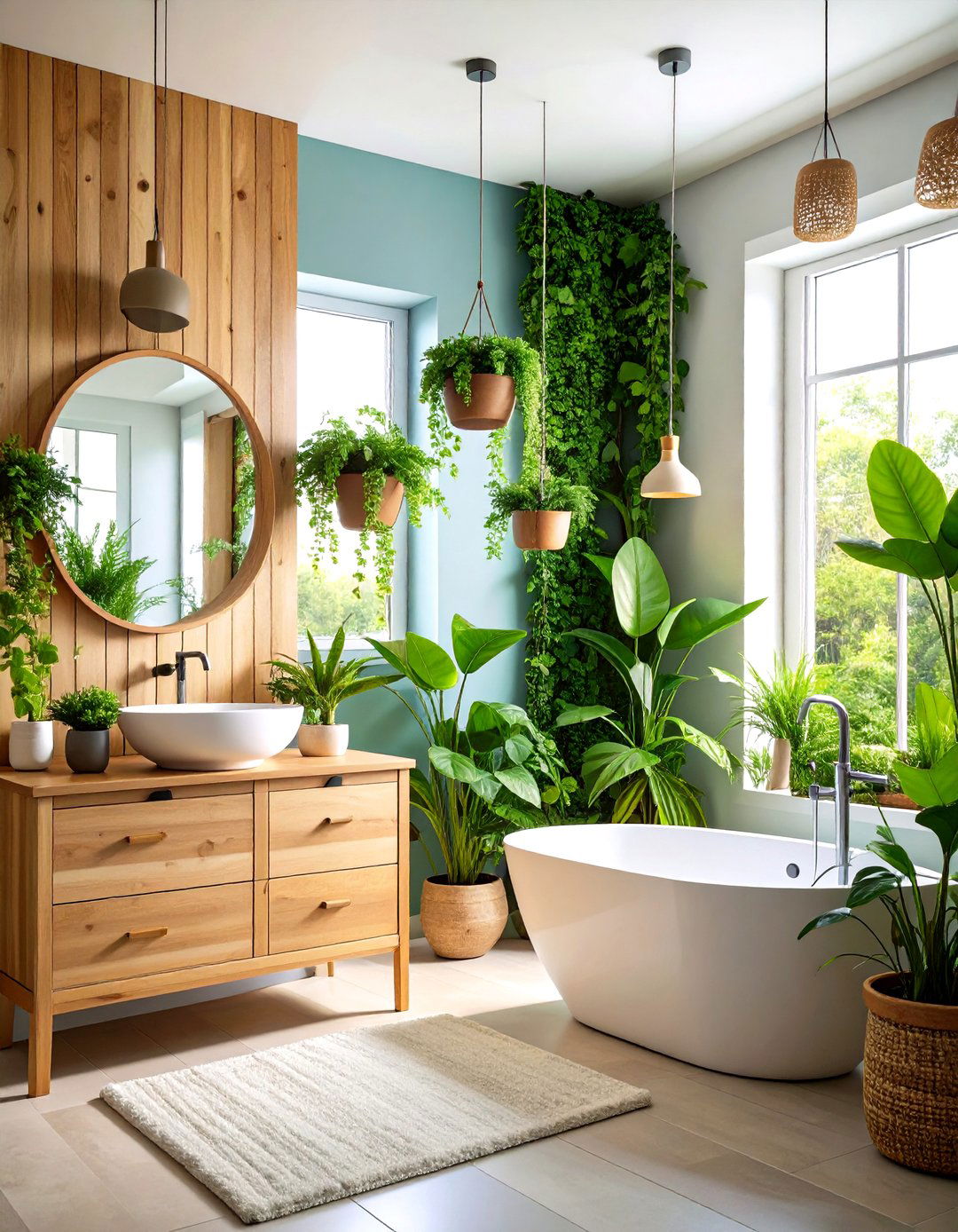 Small Master Bathroom Plant Filled Biophilic Sanctuary Design - 20 Small Master Bathroom Ideas