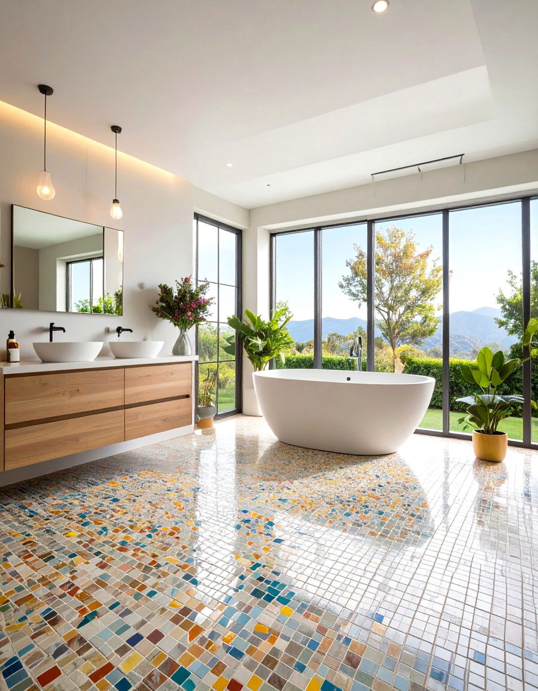 Small Mosaic Tiles - 20 Small Bathroom Flooring Ideas