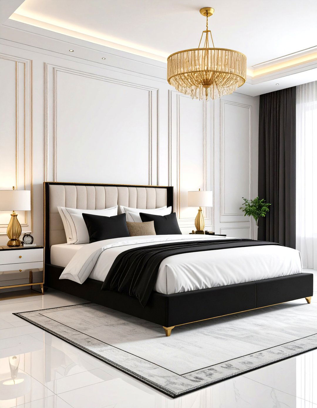 Small Space Black and Gold Ingenuity - 20 Black and Gold Bedroom Ideas