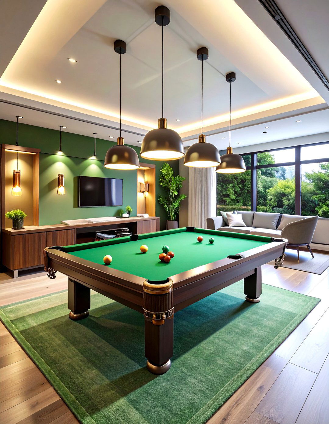 Small Space Compact Pool Table Room - 20 Pool Table Room Ideas