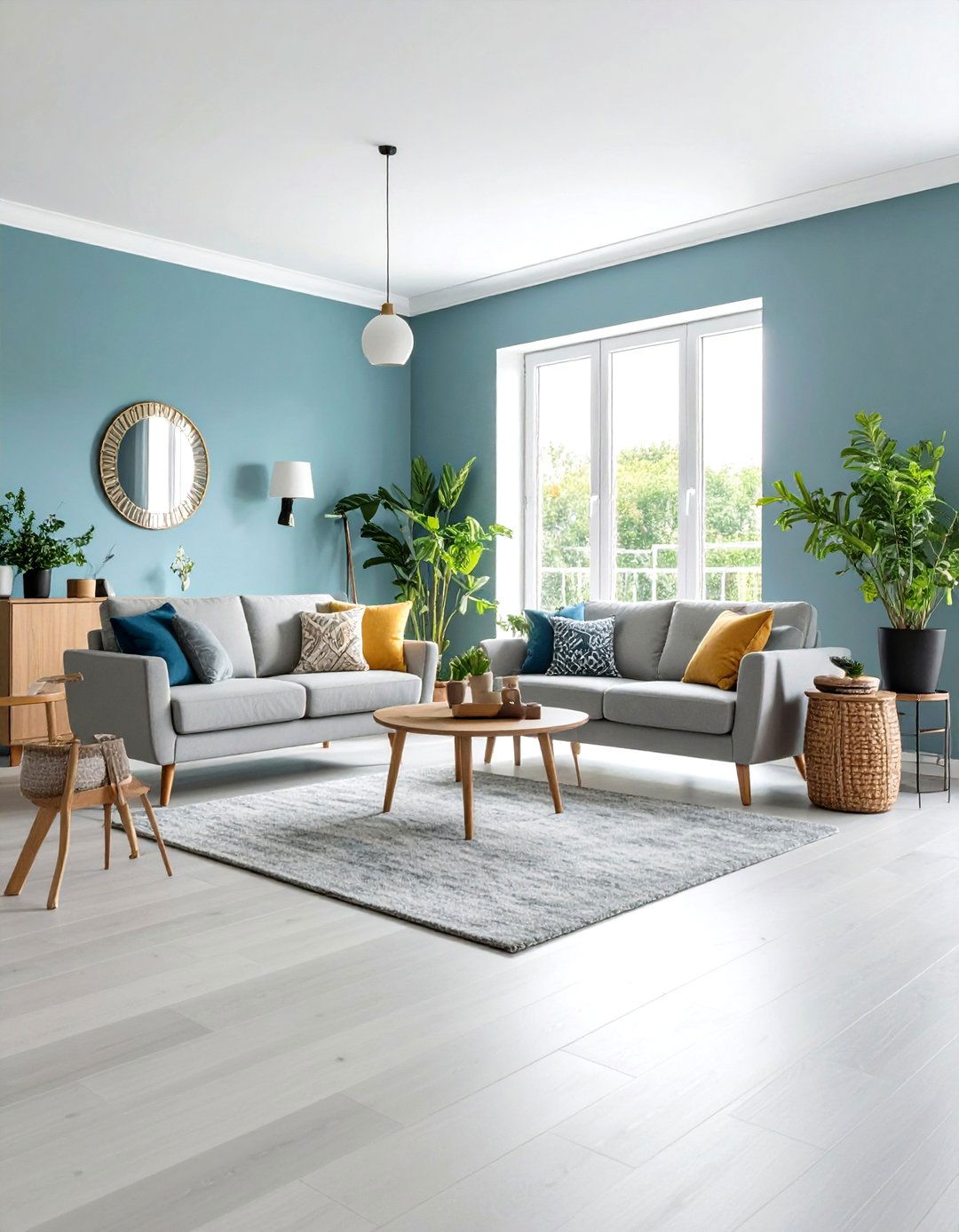 Small Space Grey Floor Living Room with Blue Walls Maximizing Design - 20 grey floor living room with blue walls ideas
