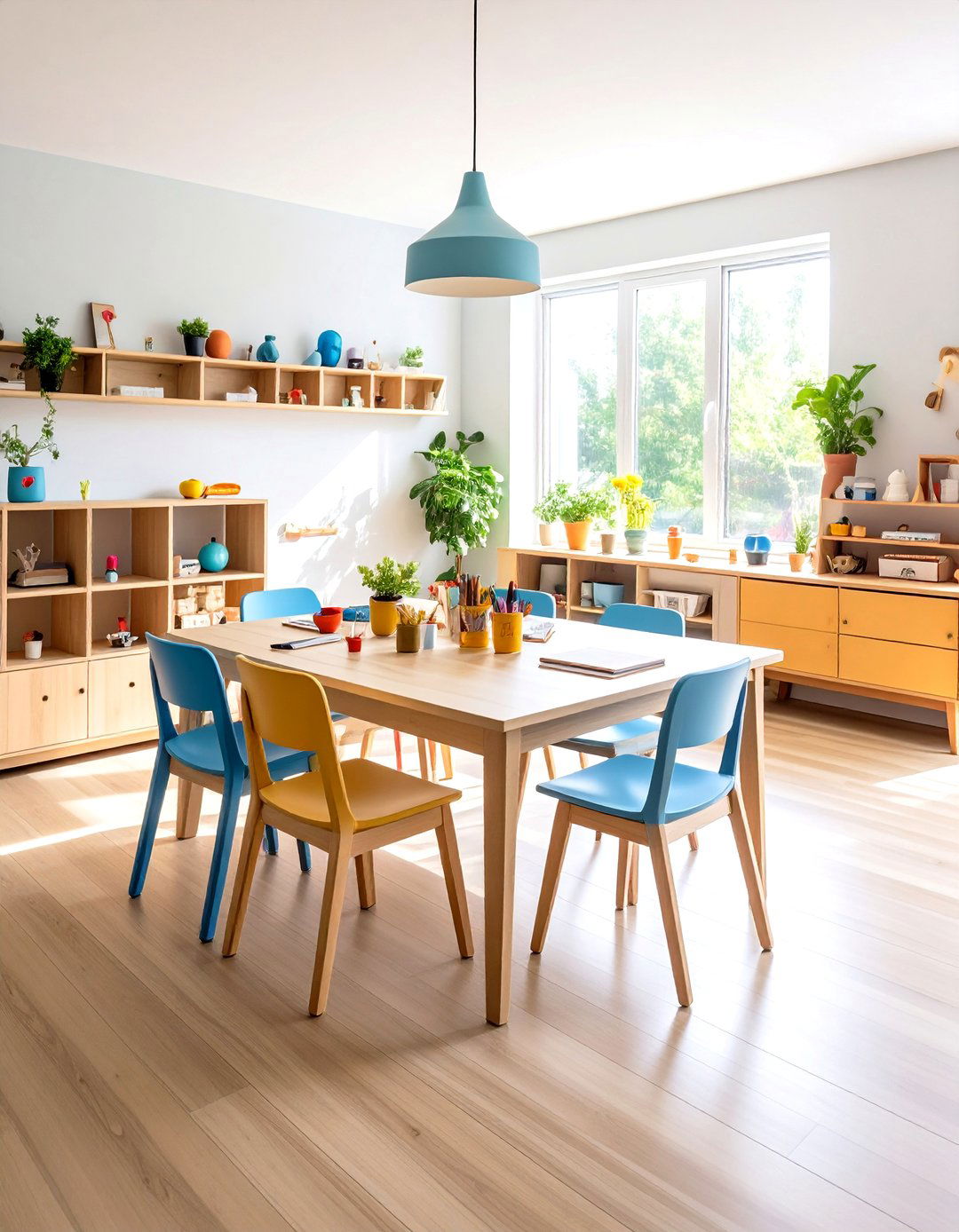 Small Space Homeschool Room in Dining Area - 20 Homeschool Room Ideas