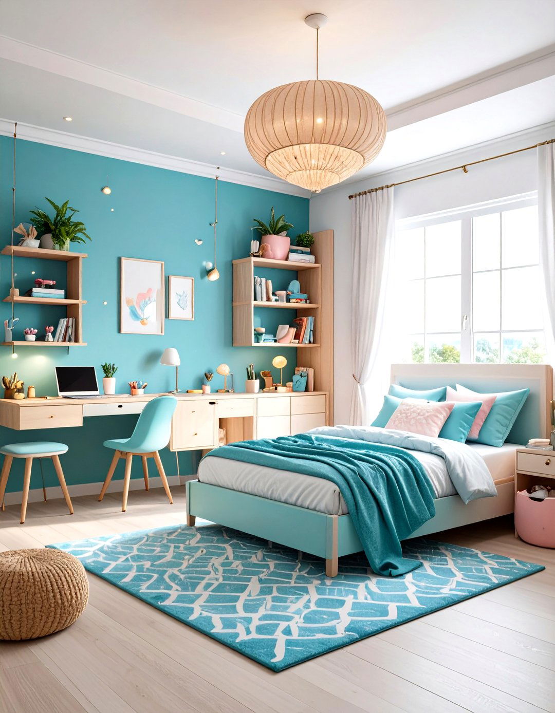 Small Space Mermaid Bedroom with Smart Storage Solutions - 20 Mermaid Bedroom Ideas