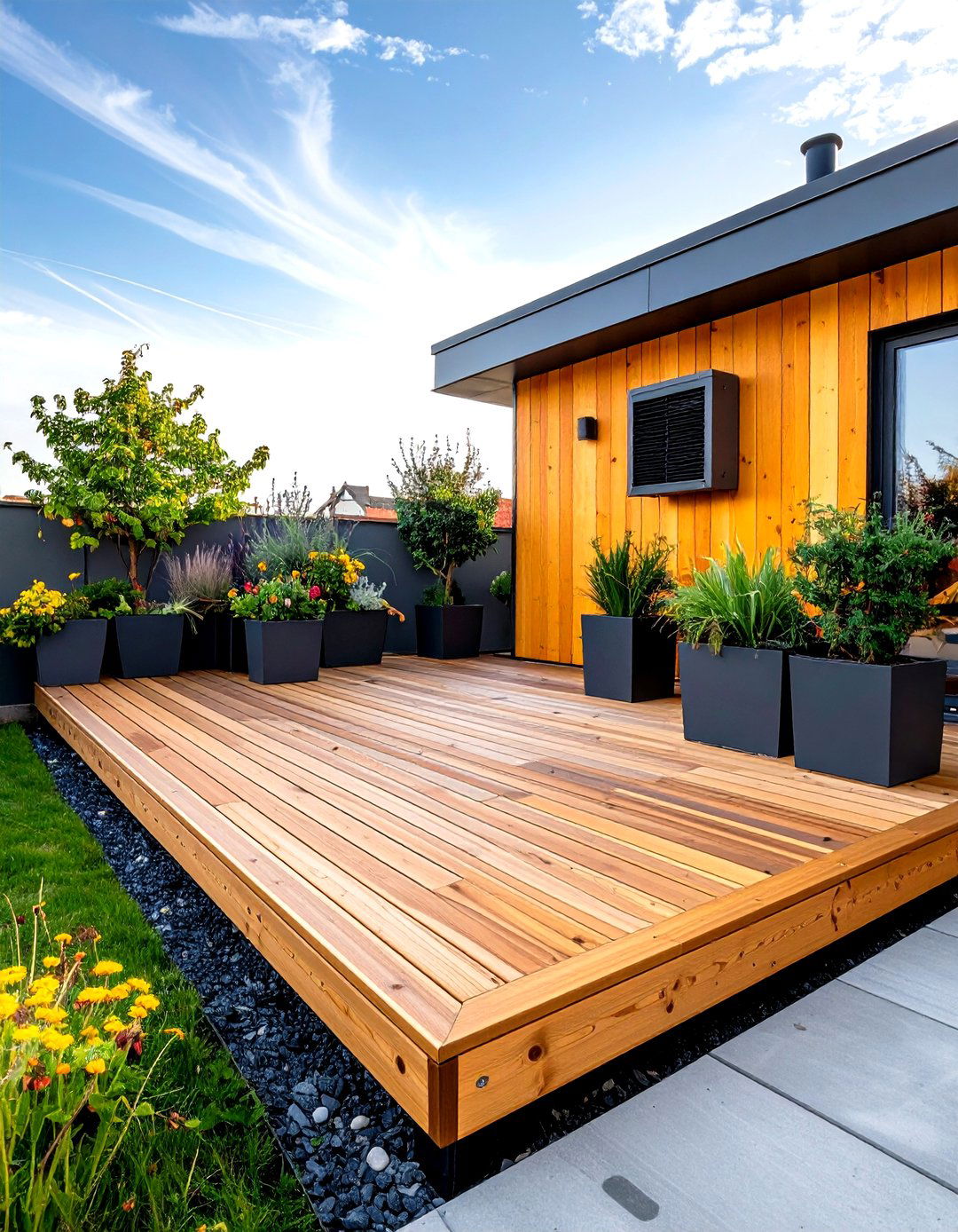 Small Urban Courtyard Floating Deck - 20 Floating Deck Ideas
