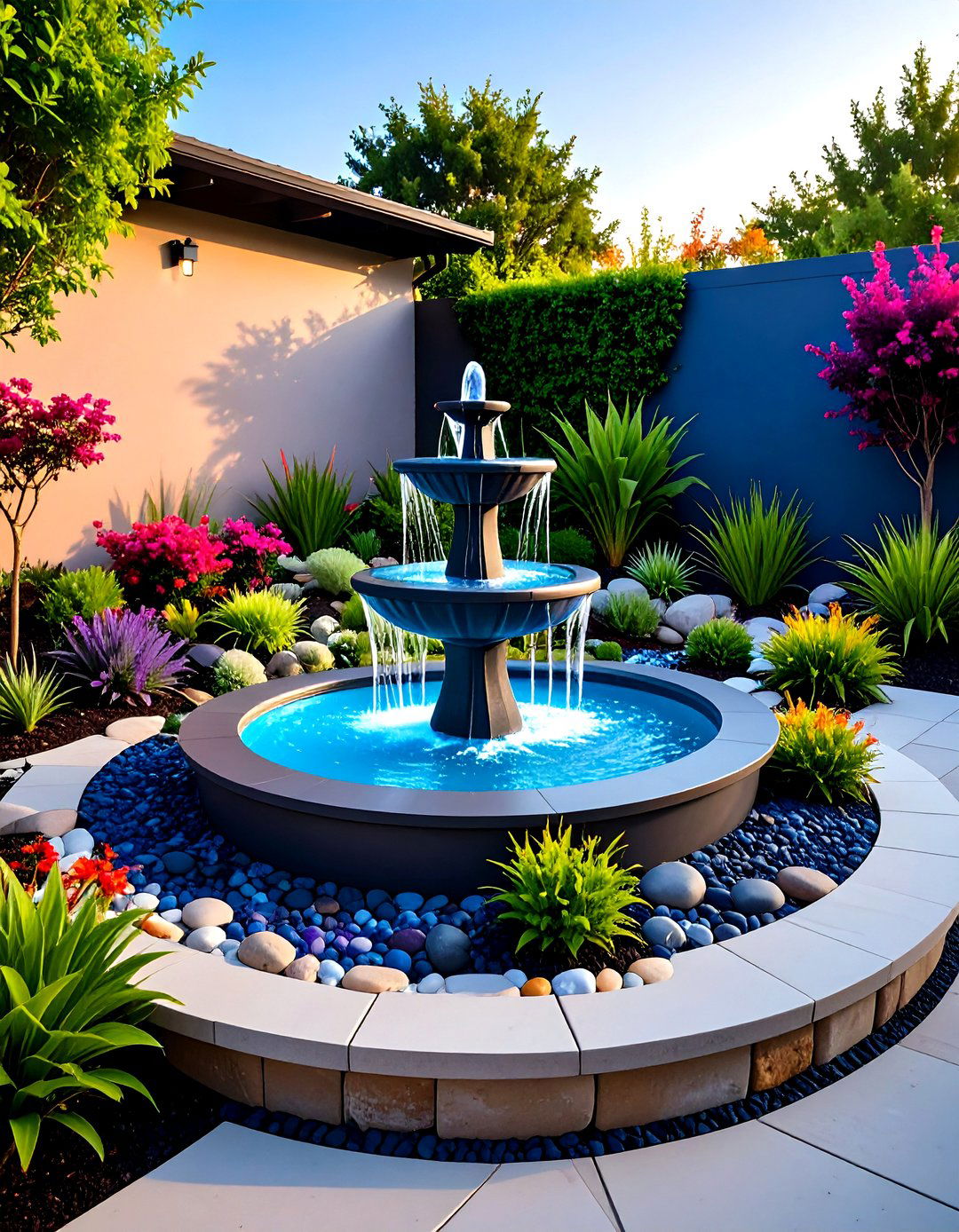 Small Water Feature Fountain - 20 Small Backyard Patio Ideas