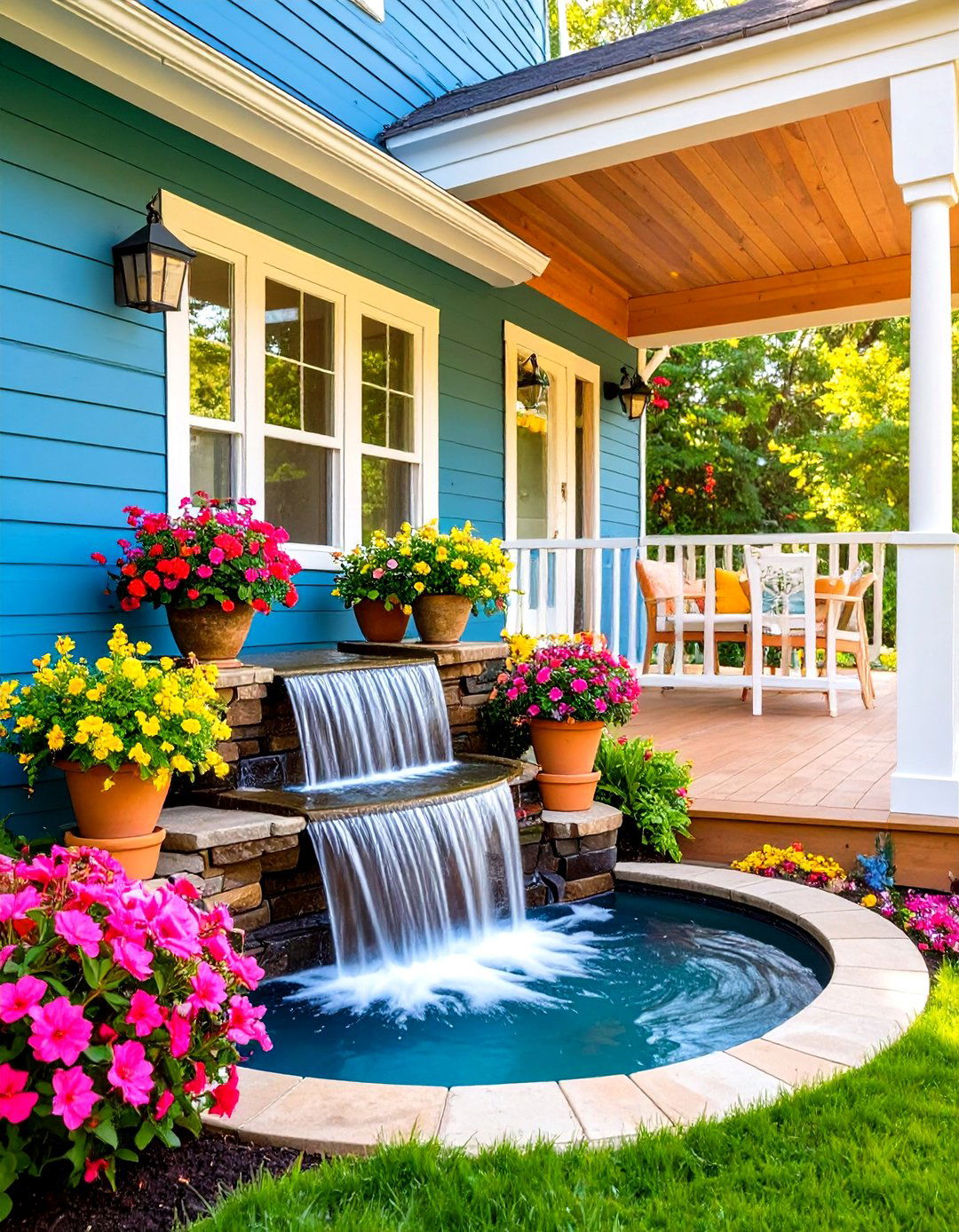 Small Water Feature - 20 Side Porch Ideas