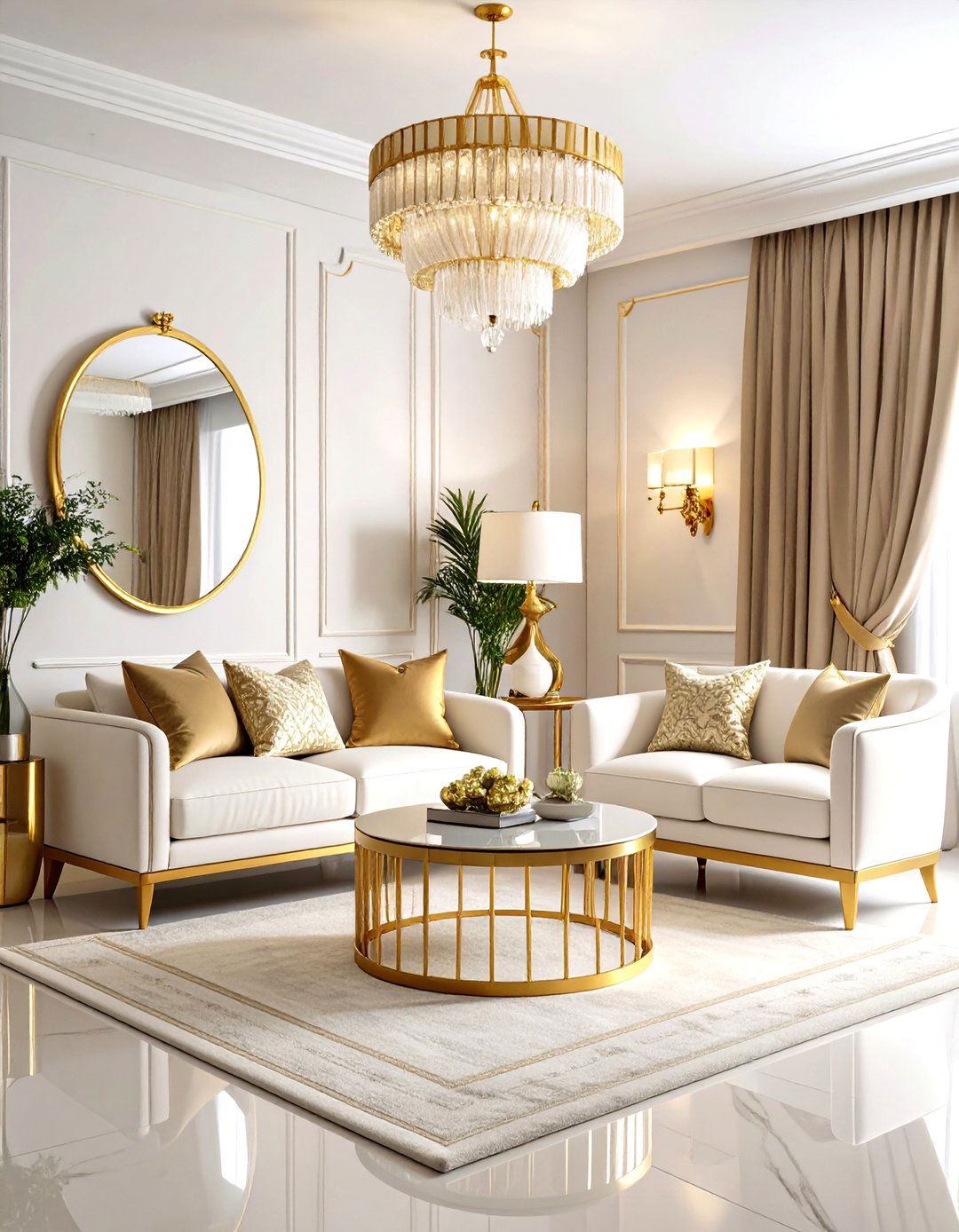 Small White and Gold Living Room Maximization - 20 White and Gold Living Room Ideas