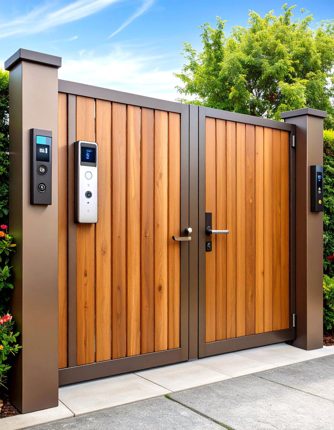 Smart Aluminum Fence Gate with Integrated Keypad - 20 Fence Gate Ideas