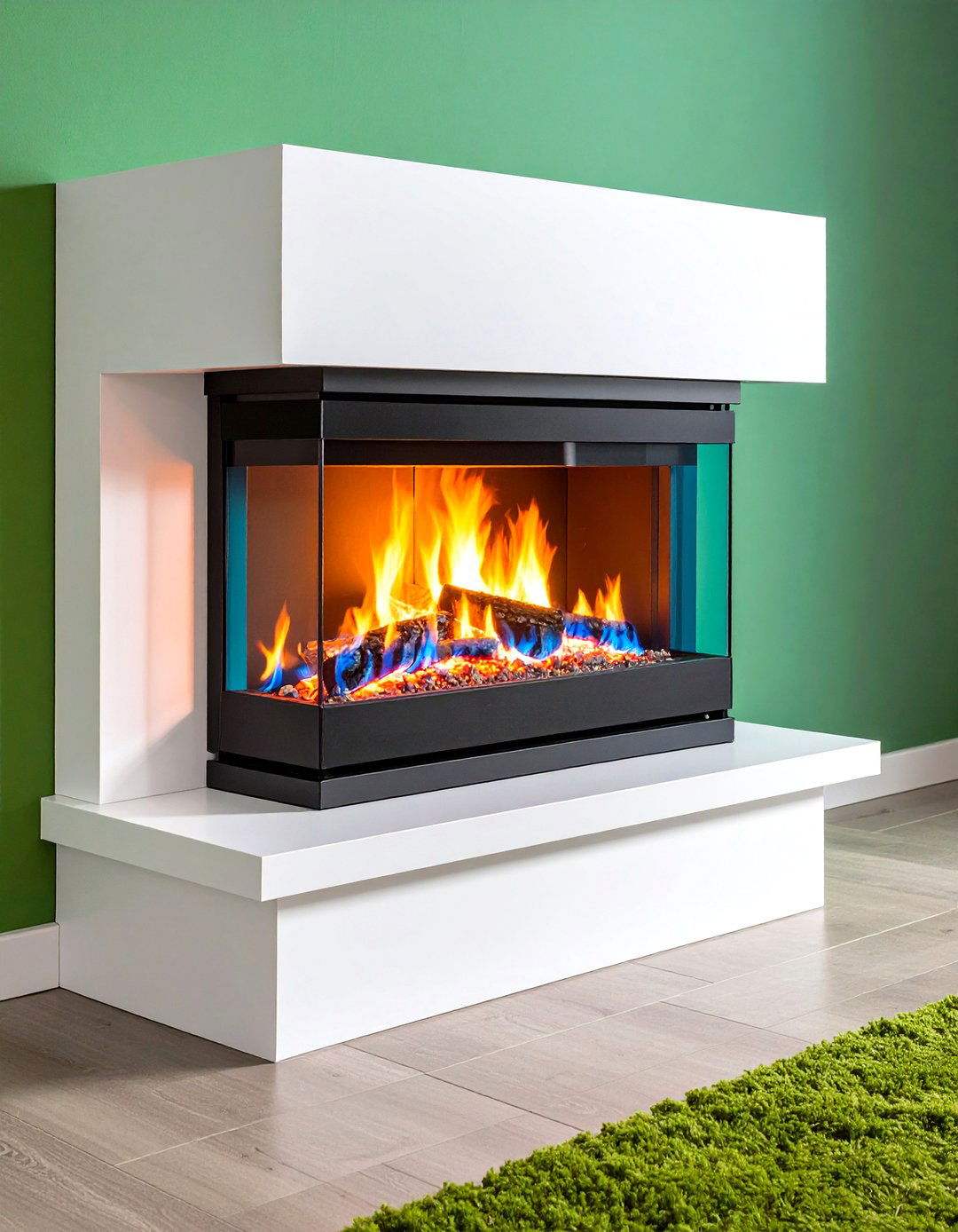 Smart App Controlled Fireplace - 20 Fireplace Ideas