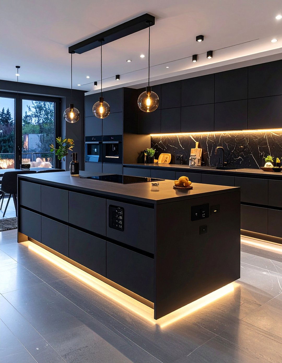 Smart Black Island Equipped with Charging Dock - 20 Black Kitchen Islands