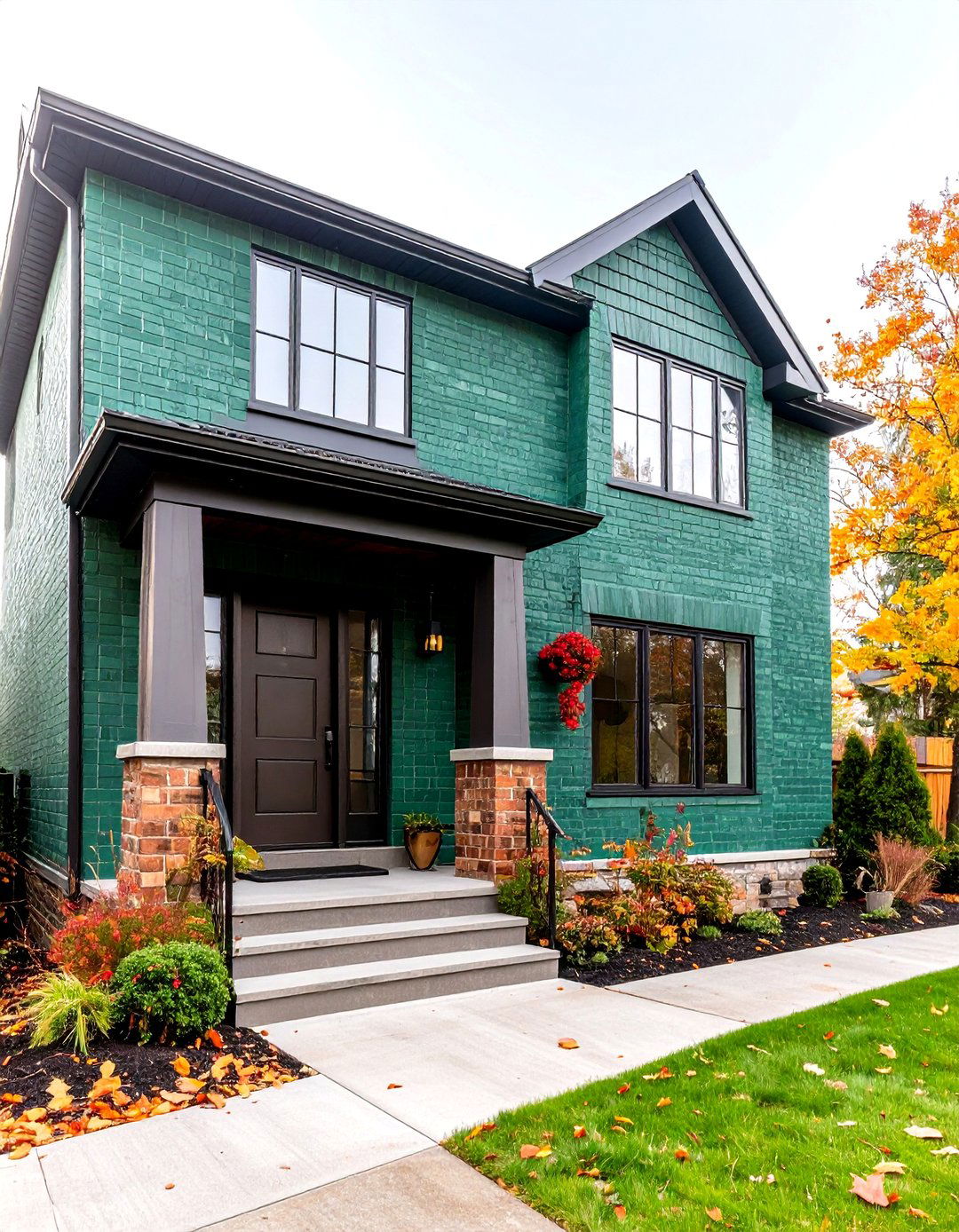 Smart Coated Green Brick Exterior for Low Maintenance - 20 Green Brick Exterior Home Ideas