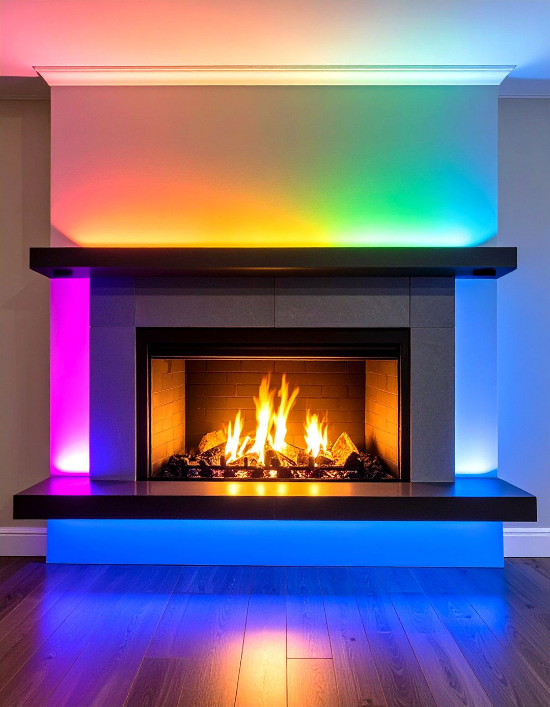 Smart Color Changing Bars Reinvent Mood - 20 Fireplace Mantel Lighting Ideas