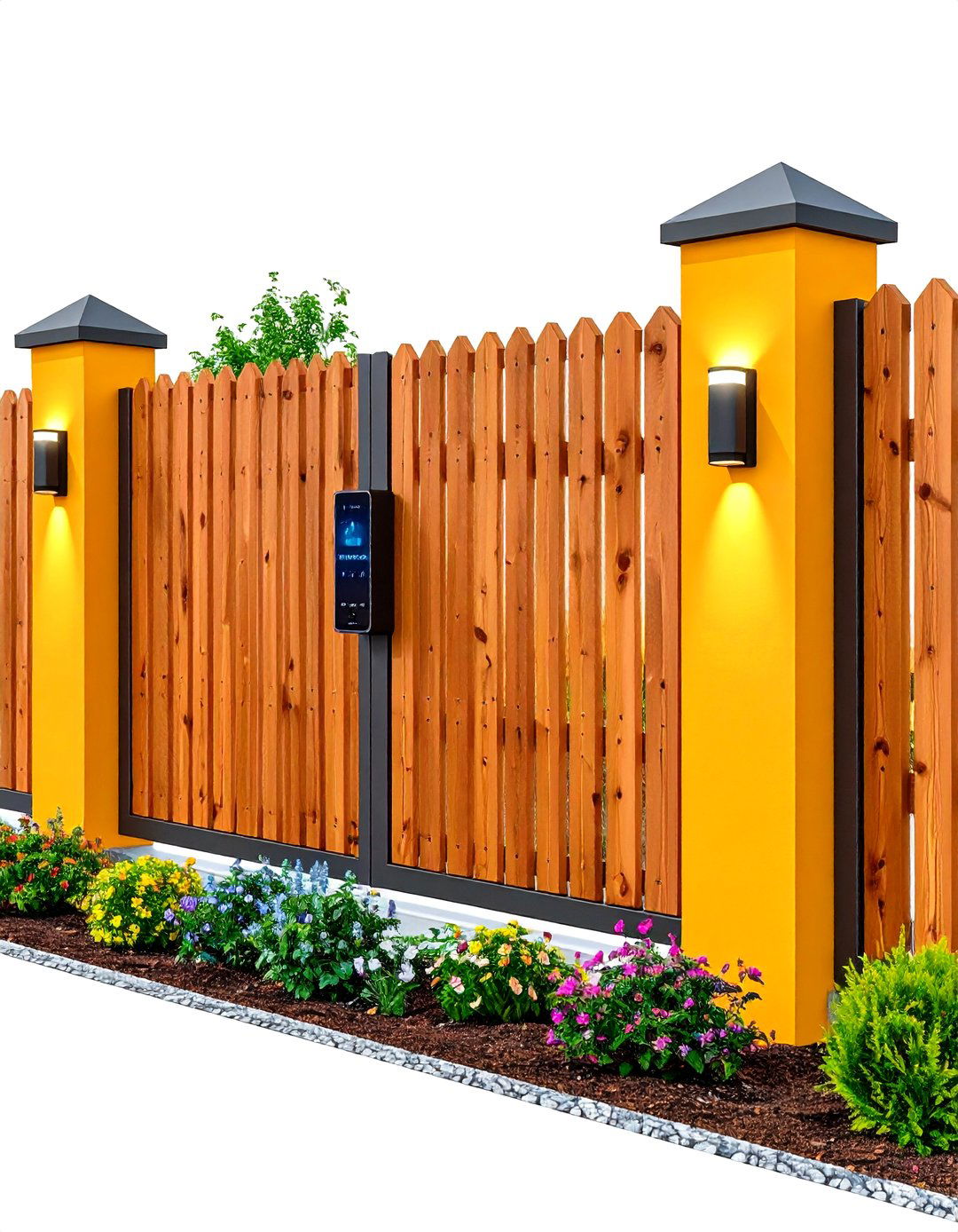 Smart Enabled Front Yard Fence - 20 Front Yard Fence Ideas