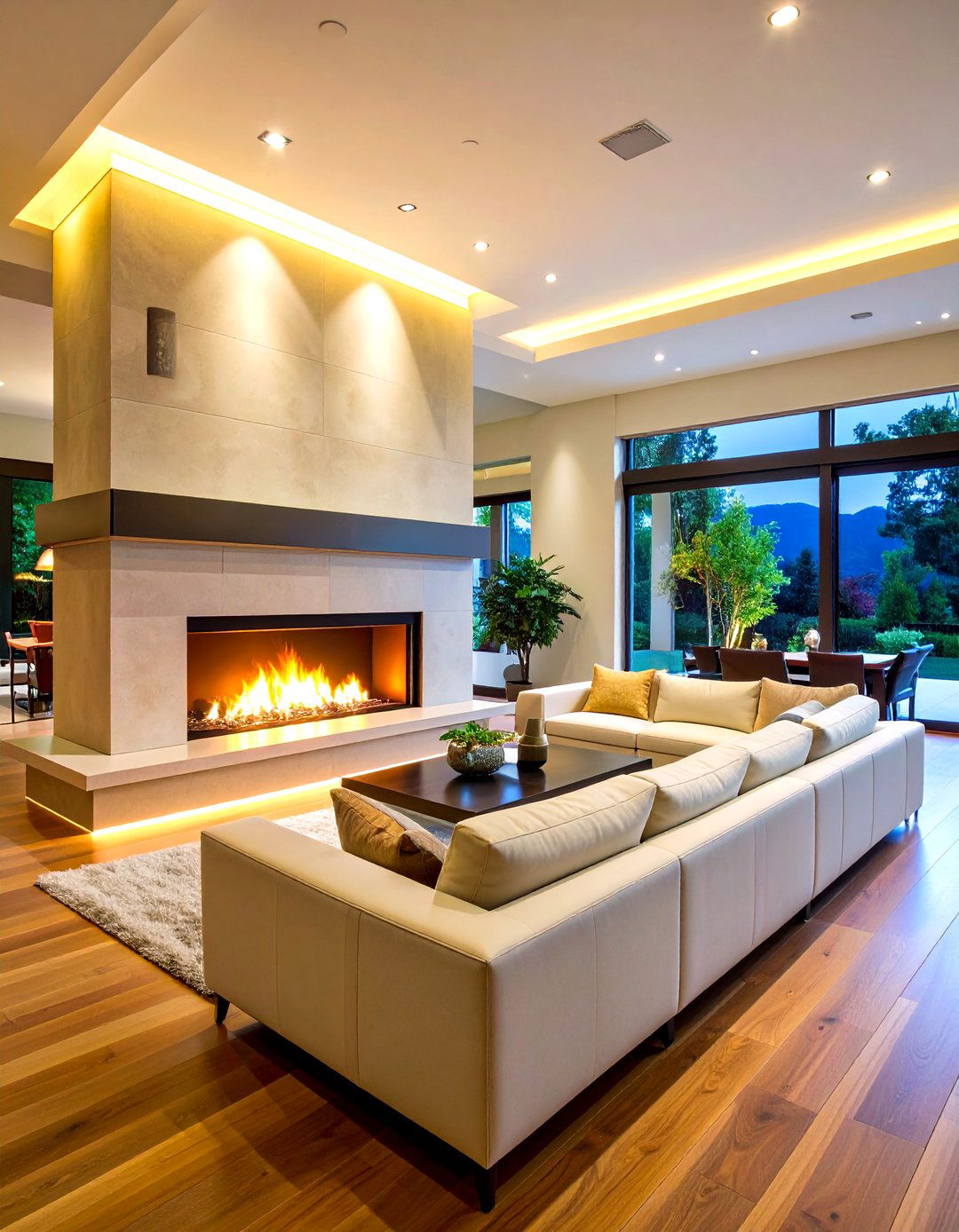 Smart Gas Controlled Fireplace - 20 Floor to Ceiling Fireplace Ideas