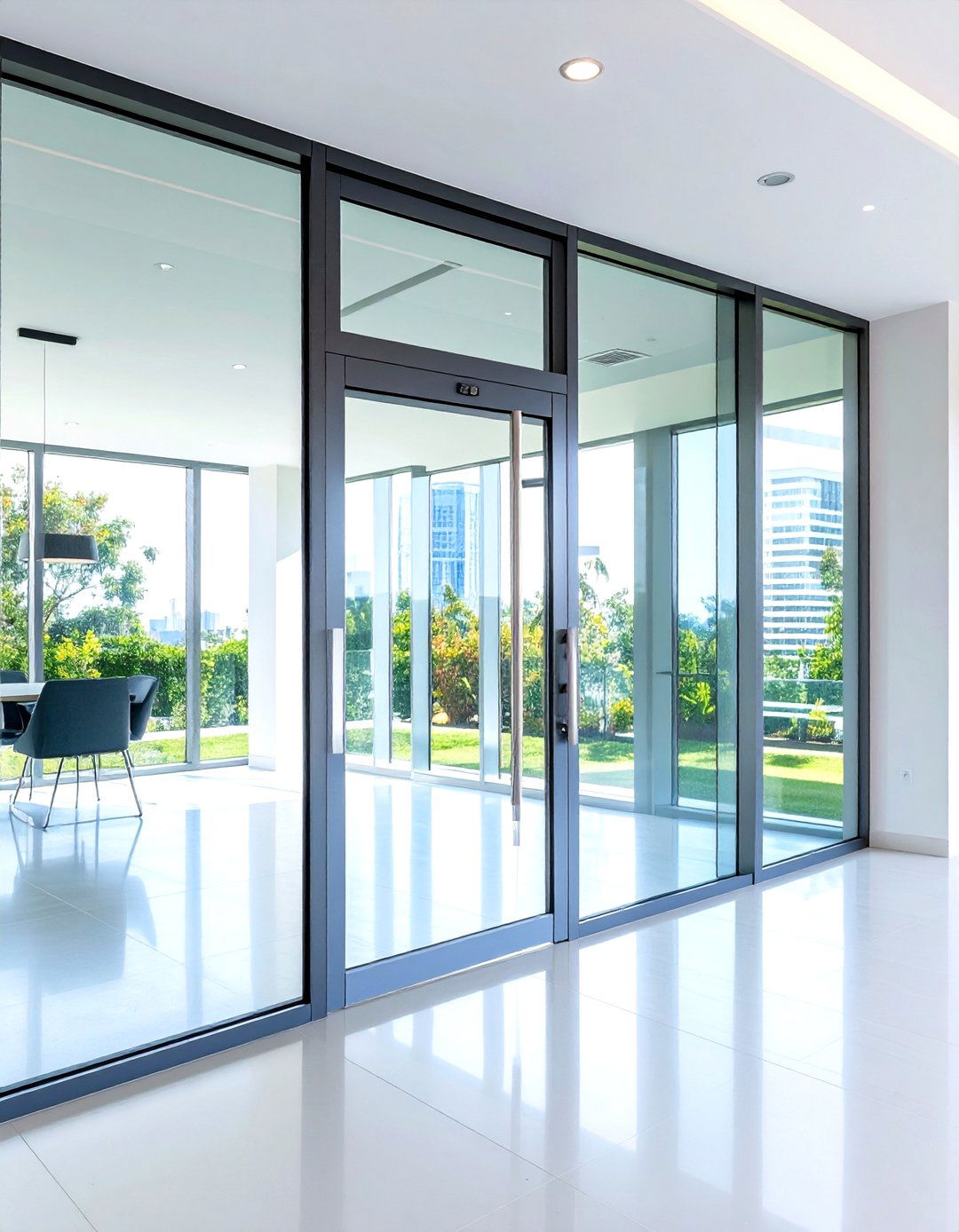 Smart Glass Home Office Door with Electronic Privacy Control - 20 Home Office Door Ideas