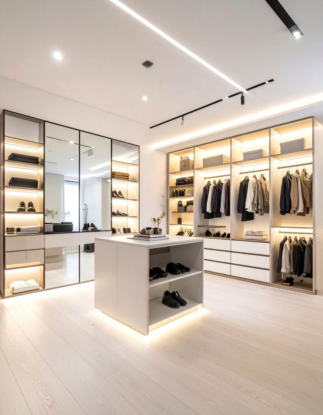 Smart LED Lit Dressing Room Glow - 20 Dressing Room Ideas