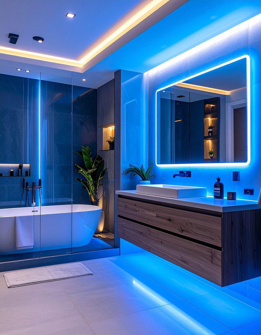 Smart Lighting Eliminates Night Time Trips in the Family Bathroom - 20 Family Bathroom Ideas