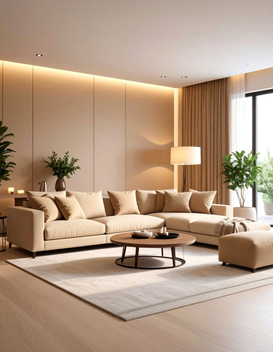 Smart Lighting to Enhance Tan Tones - 20 Tan Living Room Ideas