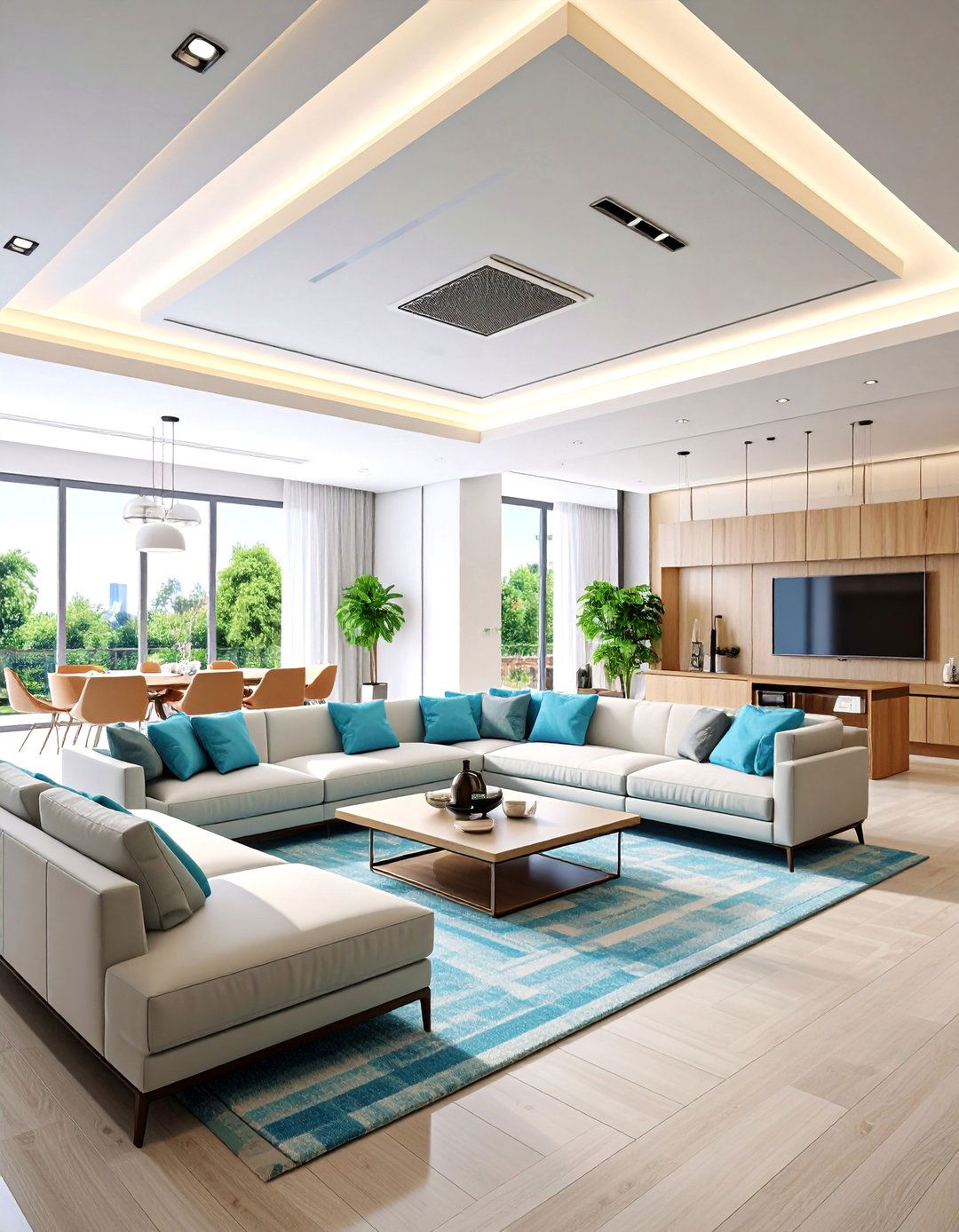 Smart Living Room False Ceiling with Integrated Technology Systems - 20 Living Room False Ceiling Design Ideas
