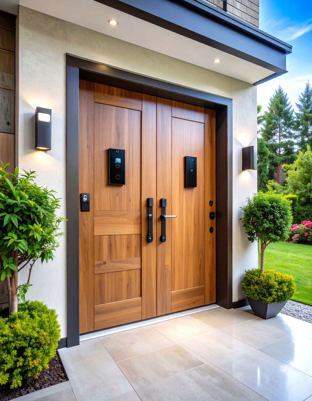 Smart Lock Ready Double Front Door - 20 Double Front Door Ideas