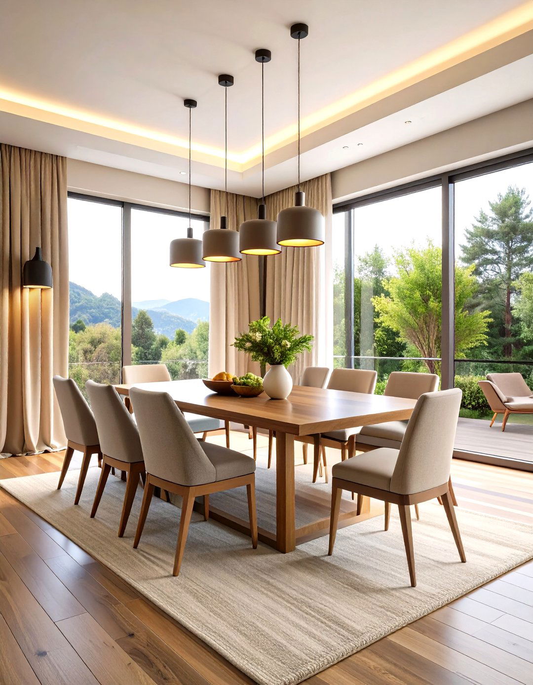 Smart Motorized Dining Room Curtain Tracks - 20 Dining Room Curtain Ideas