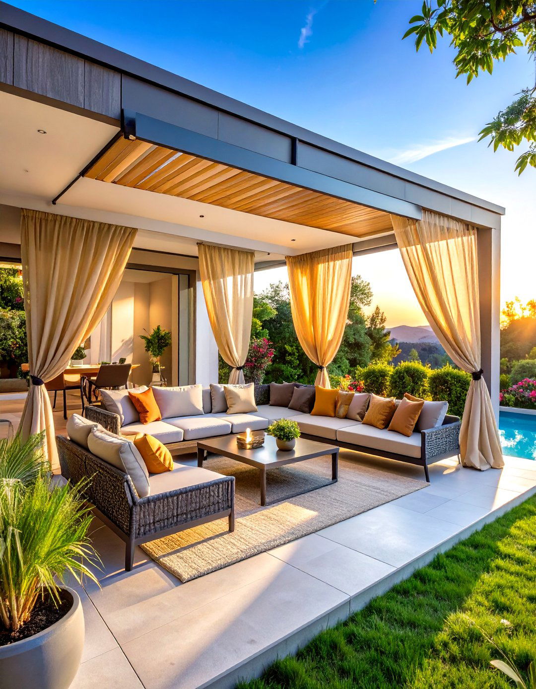 Smart Motorized Patio Curtain Technology - 20 Patio Curtain Ideas