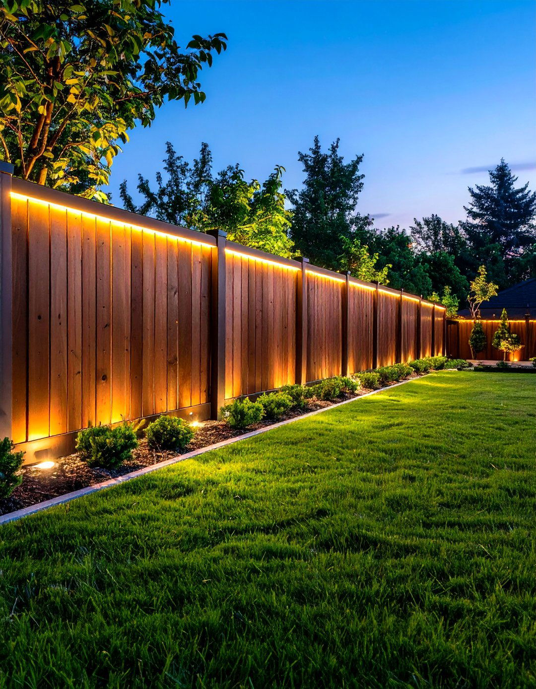 Smart Privacy Fence with Integrated Lighting - 20 Privacy Fence Ideas